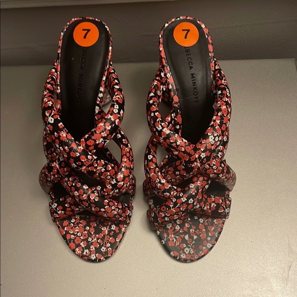 Rebecca Minkoff Red and Black Braided Sandals - Picture 1 of 3